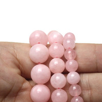 Perles rondes en calcédoine rose Morgan, pierres naturelles polies, accessoires de bijoux DIY, nouveautés, vente en gros directe d'usine