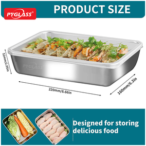 Pyglass biểu tượng tùy chỉnh kích thước lớn cấp thực phẩm thép không gỉ lưu trữ container sets nhà bếp tốt nhất Helper container với PP có nắp đậy - Product Image 3