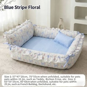 Wholesale Luxury High Quality Small Dog Beds Plush Eco-Friendly Solid Pattern Nylon <b>Pet</b> <b>Sofa</b> Bed - Product Image 5