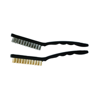 Ensemble de 2 brosses métalliques de 9' avec manche en plastique, poils en cuivre et en acier inoxydable pour le nettoyage