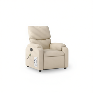 Sillón Reclinable de Masaje de Tela Crema, Masaje Corporal Completo, Uso Doméstico, Enchufable, 110-240v - Product Image 1