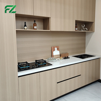 Meubles de cuisine modulaires européens de luxe contemporains en aluminium avec réfrigérateur intégré
