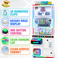 Mini machine à pinces porte-primes avec 36 pinces, jeu d'arcade compact avec cabinet en métal et acrylique et lumières colorées