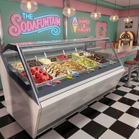 Vitrine de présentation de gelato commerciale sur mesure, à économie d'énergie, pour magasin de gelato