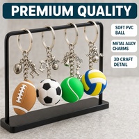 Lot de porte-clés personnalisés en PVC souple pour ballons de sport (football, tennis, volley-ball) – Vente en gros, OEM, ODM, directement de l'usine