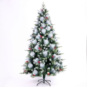 Pointed White PVC Pine Cone <b>Christmas</b> Tree <b>Decorations</b>, Artificial Tree Flocked <b>Christmas</b> - Product Image 1