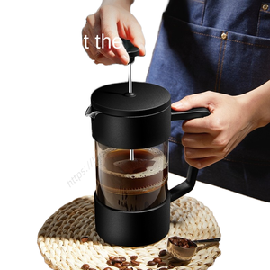 Cafetière à piston en plastique en gros, avec piston en verre borosilicate et filtre en acier inoxydable, portable - Product Image 1