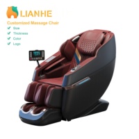 Fauteuil de massage en cuir rouge avec mécanisme SL Track Zero Gravity 4D, écran tactile intelligent pour la maison, l'hôtel, logo personnalisé OEM