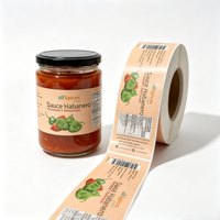 Rouleau d'autocollants adhésifs personnalisés en papier kraft résistant aux UV et à l'eau pour étiquettes de pots de sauces piquantes, condiments et épices, autocollants pour sauces chili