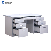 Bureau de bureau blanc avec 6 tiroirs, en métal, couleurs personnalisées, vente d'usine