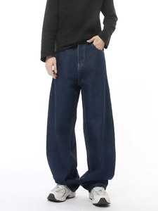 بنطلون جينز فضفاض للرجال من BINBEIER، جودة عالية، تصميم عتيق، ساق مستقيمة، غسيل حجري، جينز متوسط الارتفاع، بنطلون دنيم كاجوال بأسلوب الهيب هوب للرجال - Product Image 4