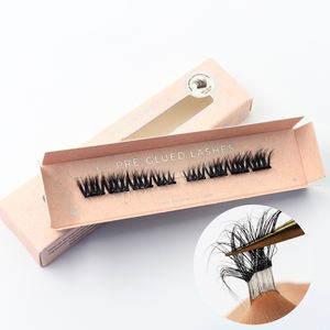 Vente en gros de nouveaux <span class=keywords><strong>faux</strong></span> cils pré-collés imperméables à l'eau auto-adhésifs pré-collés Nature Press on Cluster Lashes - Product Image 4