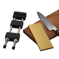 Aiguiseur de couteaux professionnel en pierre à aiguiser double face plaqué titane diamant pour la cuisine