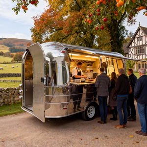 Street Mobile Remorque Food Truck Waffle Ice Cream Crepe Smoothie Dessert Pancake Food Trailer with Bathroom and Outdoor <strong>Air</strong> - Product Image 4