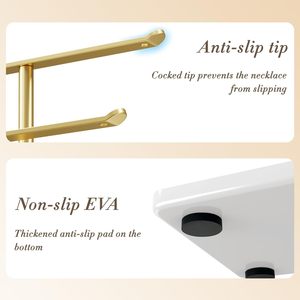 Support à bijoux en métal à 3 niveaux réglable, colliers, bracelets, boucles d'oreilles, rangement, présentoir, capacité de 80 pièces, cadeau élégant, organisation - Product Image 4