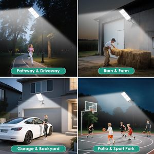 Luces Solares de Calle de 8000 W para Exteriores, Luces Solares de Gran Angular para Exteriores con Sensor de Movimiento, Luces Solares Comerciales para Estacionamiento del Anochecer al Amanecer - Product Image 5