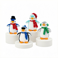 Kerstcadeau Pluche Knuffels met Rode Sjaal Schattige Sneeuwpop Pinguïn Elch Teddybeer Kerst Pluche Speelgoed Aanpasbaar LOGO
