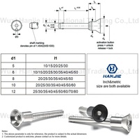 Fabricant OEM 10mm couleur bouton-poussoir tasse poignée à dégagement rapide billes goupilles de verrouillage finition unie