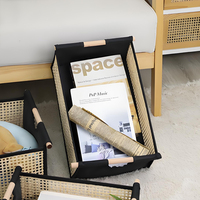 Panier de rangement pliable en rotin et bambou tressé avec poignée pour vêtements et jouets d'enfants, personnalisable en gros