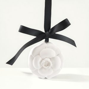 Luxury Gift Hanging Car Wardrobe Aroma Pendant Air Freshener Porcelain Scented <strong>Ceramic</strong> Camellia Flower Essential Oil <strong>Diffuser</strong> - Product Image 4