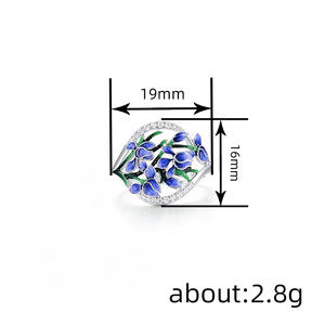 Anello Floreale A187 in Argento Sterling 925 con Zirconi Incastonati, Gioiello Regalo per Donne - Product Image 4