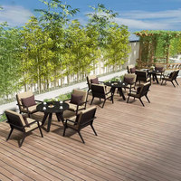 Ensemble de canapés d'extérieur confortables en aluminium de design nordique avec table basse ronde pour villa, jardin et patio