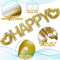 15 pièces joyeux anniversaire piscine flotteur gonflable lettre coeur piscine fête flotteur Combo grand 20 ''lettre ballons flotteur