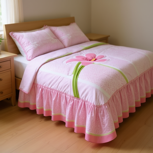 Couette double Priscila Alcatraces avec 2 oreillers, design appliqué, style moderne, literie pour la maison toute saison - Product Image 2