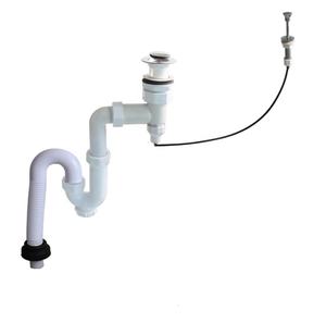 Kit di <span class=keywords><strong>scarico</strong></span> pop-up per lavabo <span class=keywords><strong>scarico</strong></span> per lavabo a sifone <span class=keywords><strong>salvaspazio</strong></span> con tubo flessibile di uscita - Product Image 1