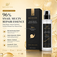 Sérum réparateur à la mucine d'escargot MEIZCOS, soin naturel de la peau, complexe multi-activant, renforce la barrière cutanée, apaisant pour les peaux sensibles et irritées