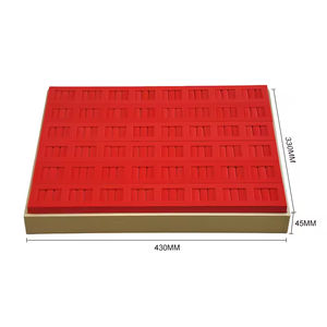 <b>Red</b> Jewelry Tray VelvetJewelry Display Tray Custom Necklace Ring Accessory Storage Jewelry Metal Display Plate Tray - Product Image 4