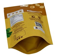 Sacs personnalisés à fond plat avec revêtement, sacs d'emballage à fermeture éclair pour aliments et fruits secs, sacs en plastique composite