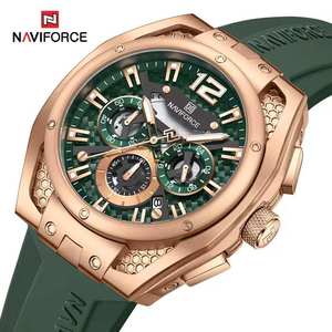 นาฬิกาแฟชั่นใหม่ NAVIFORCE 8063 สำหรับผู้ชาย ของแท้ OEM นาฬิกาแบบสั่งทำพิเศษ นาฬิกาโครงกระดูก ดีไซน์หน้าปัดโปร่งใส นาฬิกาข้อมือ 24 ชั่วโมง - Product Image 1