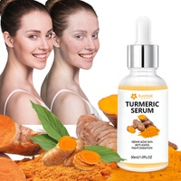 Sérum Visage Éclaircissant Anti-Âge au Curcuma et aux Algues Végétaliennes, Formule Liquide à la Vitamine B5, Marque Privée OEM/ODM, Blanchissant