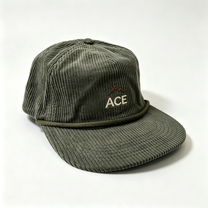 Casquette de baseball en velours côtelé personnalisée avec broderie, unisexe, souple, 6 panneaux, style vintage rétro, logo ACE Mountain, boucle réglable - Product Image 6