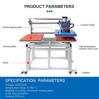 Kaus print Transfer Printer pneumatik Double Station mesin Press panas 2000W 220V