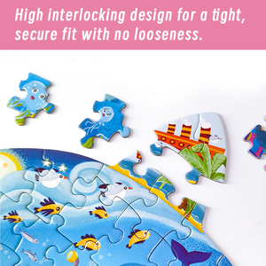 Rompecabezas de Animales Marinos Personalizados Premium de 100 Piezas, Corte por Chorro de Agua, Madera de Pino, Revestimiento Mate Antideslizante, OEM, Venta al por Mayor, Decoración del <span class=keywords><strong>Hogar</strong></span>, Juguetes, Juegos - Product Image 4