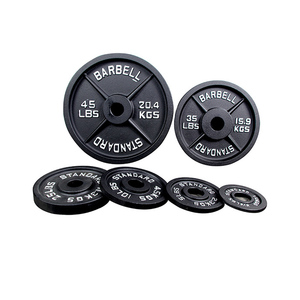 Bán Hot thiết bị tập thể dục trọng lượng tấm sắt thép 2.5-45lb Barbell trọng lượng tấm cho phòng tập thể dục sức mạnh Đào Tạo - Product Image 4