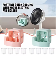 Boîte de rangement électrique pour ventilateur domestique avec crochet de suspension, outil d'organisation intelligent pour la congélation des glaçons, support à glaçons