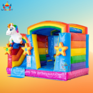 Castillo Inflable de PVC Colorido con Diseño de Unicornio y Piscina Grande para Diversión WINWAYTOYS - Product Image 3