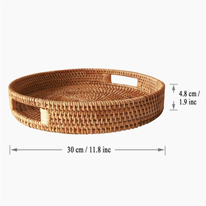 손으로 짠 음식 서빙 텐트 바구니 마크라메 트레이 워터 히아신스 대형 라운드 등나무 바닥 손으로 만든 플로팅 풀 - Product Image 4