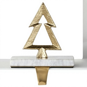 Metal <b>Stocking</b> <b>Holder</b> Festival Decorative Metal & Marble <b>Stocking</b> <b>Holder</b> for Hanging Mantle - Product Image 1