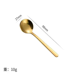 SUS304 10cm Length 2.7mm Dia 2.5ml Tiny Ice Cream Mini Little Cute Make Up Honey Sauce Jar Coffee Stirring Spoon