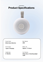 Haut-parleur de thérapie sonore intelligent avec capteur de pleurs, aide apaisante, gadget 2026, cadeau pour la relaxation en crèche et au chevet, machine à bruit blanc