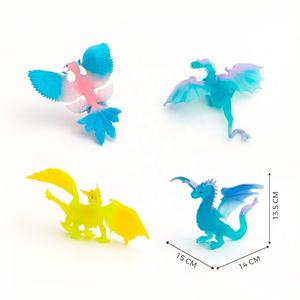 Jouets animaux à presser extensibles et collants, grands jouets sensoriels en TPR élastique avec queues lumineuses, oiseau, <span class=keywords><strong>requin</strong></span>, couleurs vives - Product Image 2