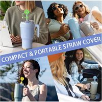 Protège-pailles réutilisable en silicone en forme de fleur pour gobelet Stanley 8-10 mm – Accessoire de boisson mignon, sans BPA, compatible lave-vaisselle, lot individuel