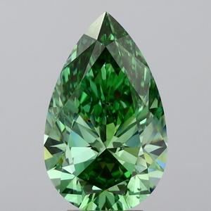 Diamant de laboratoire vert vif de 1.00 ct poire fantaisie, bague de fiançailles VS1 Clarity certifiée IGI directement de l'Inde - Product Image 1