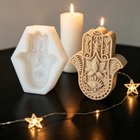 Moule en silicone pour bougie et savon, motifs Main de Fatma, Lotus, Œil protecteur, pour moulage, décoration spirituelle bohème pour la maison