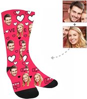 Vente en gros Chaussettes imprimées personnalisées Chaussettes drôles pour couple Animaux Chaussettes visage photo 3d Chaussettes de Noël à sublimation 360 Chaussettes d'impression