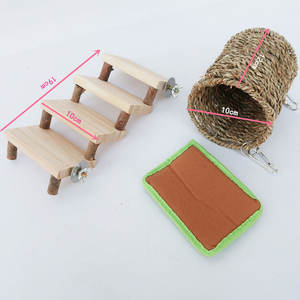 Seta dorata orso zucchero aliante cavia scoiattolo scala nido caldo trivella Set 2 pezzi gabbia per animali domestici e accessori per la casa - Product Image 4